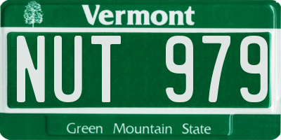 VT license plate NUT979