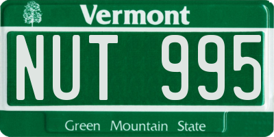 VT license plate NUT995