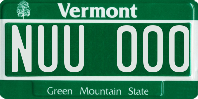 VT license plate NUU000