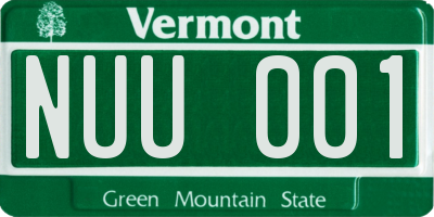 VT license plate NUU001