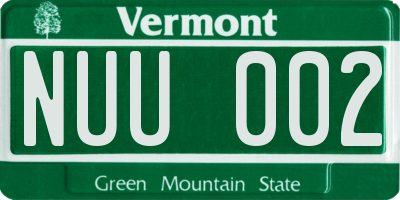 VT license plate NUU002