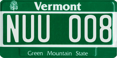 VT license plate NUU008