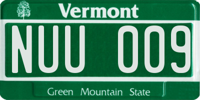 VT license plate NUU009