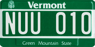 VT license plate NUU010