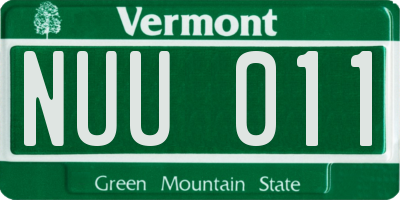 VT license plate NUU011