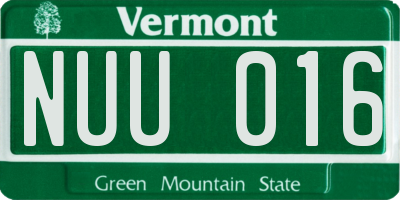 VT license plate NUU016