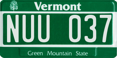 VT license plate NUU037