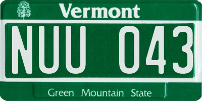 VT license plate NUU043