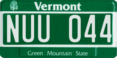 VT license plate NUU044