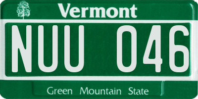 VT license plate NUU046