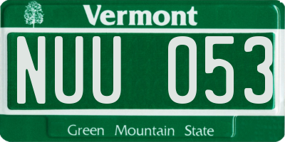 VT license plate NUU053