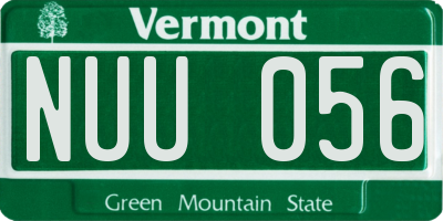 VT license plate NUU056