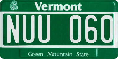 VT license plate NUU060