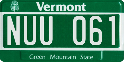 VT license plate NUU061