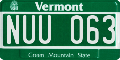 VT license plate NUU063
