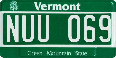 VT license plate NUU069