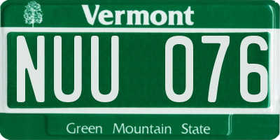 VT license plate NUU076