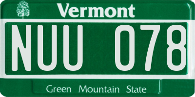 VT license plate NUU078