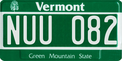 VT license plate NUU082