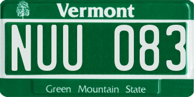 VT license plate NUU083
