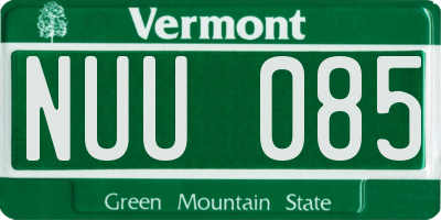 VT license plate NUU085