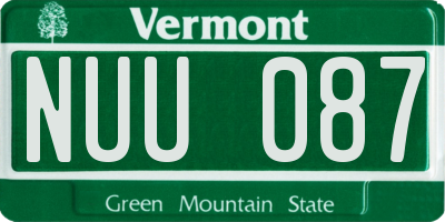 VT license plate NUU087