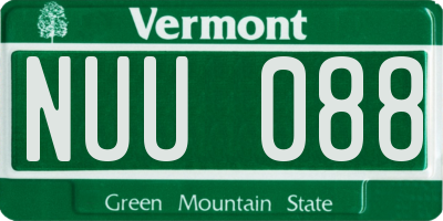 VT license plate NUU088