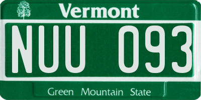 VT license plate NUU093