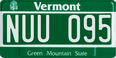 VT license plate NUU095