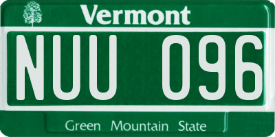 VT license plate NUU096