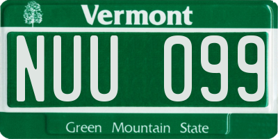 VT license plate NUU099