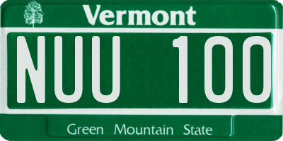 VT license plate NUU100