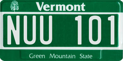 VT license plate NUU101