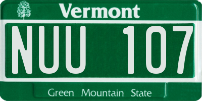 VT license plate NUU107