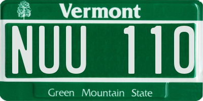 VT license plate NUU110
