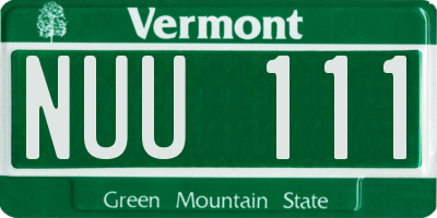 VT license plate NUU111