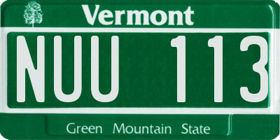 VT license plate NUU113