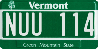 VT license plate NUU114
