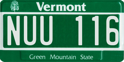 VT license plate NUU116