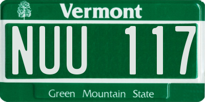 VT license plate NUU117