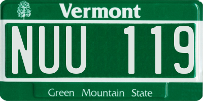VT license plate NUU119