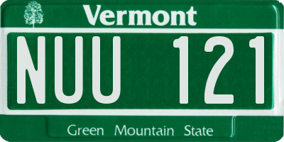 VT license plate NUU121