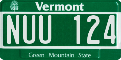 VT license plate NUU124