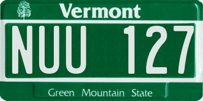 VT license plate NUU127