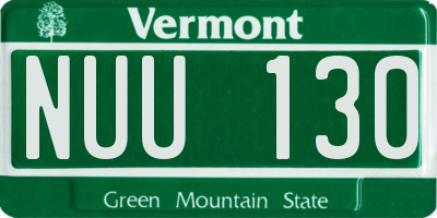 VT license plate NUU130