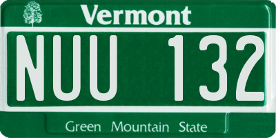 VT license plate NUU132