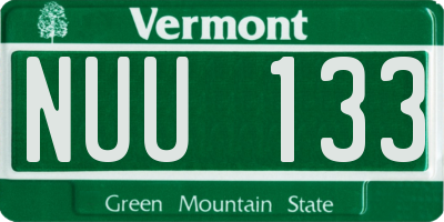 VT license plate NUU133