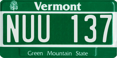 VT license plate NUU137