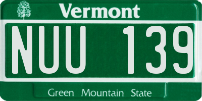 VT license plate NUU139