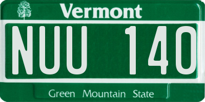 VT license plate NUU140